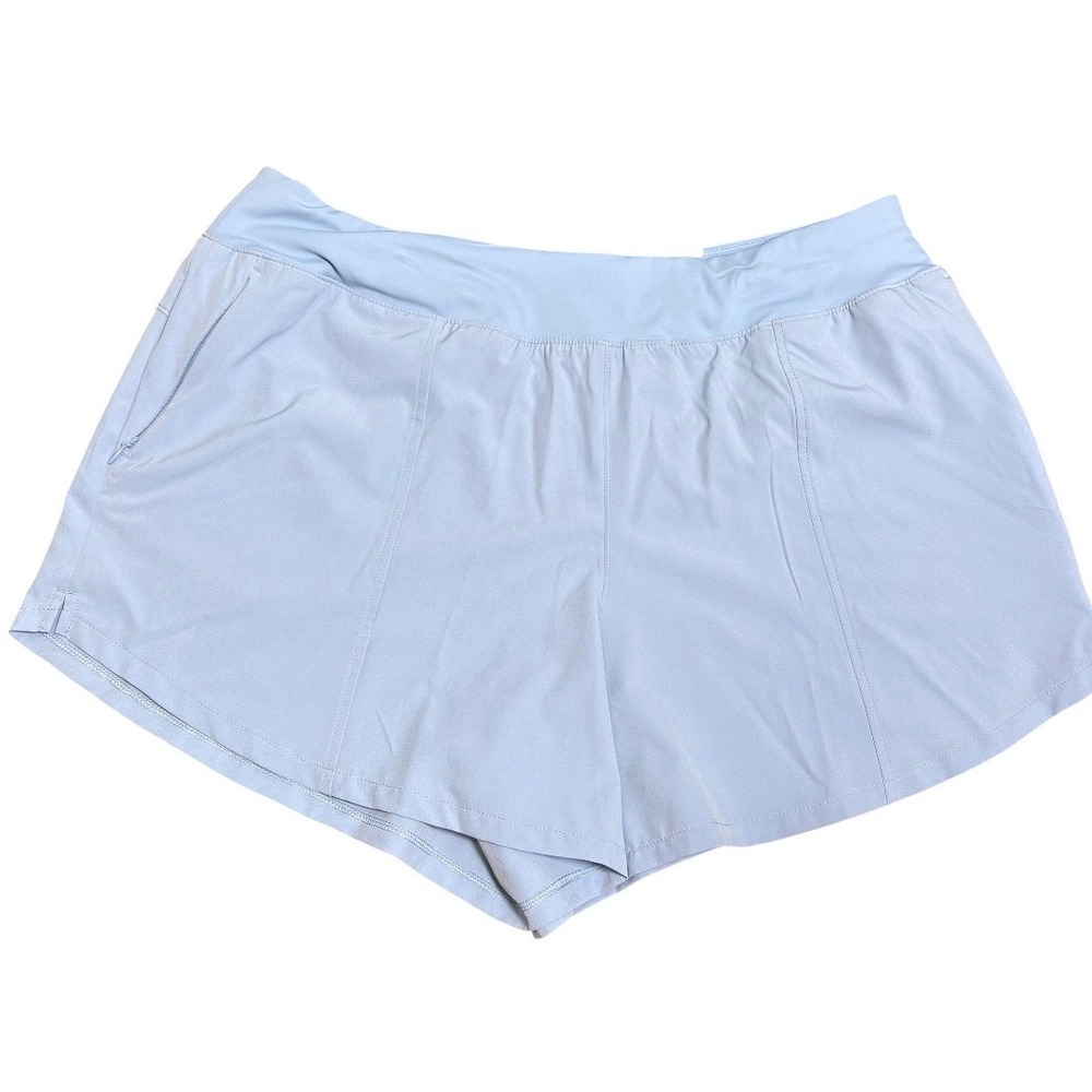 Tek Gear Mid Rise Shorts Women XXL Blue NWT Athletic Zipper Pocket Athleisure